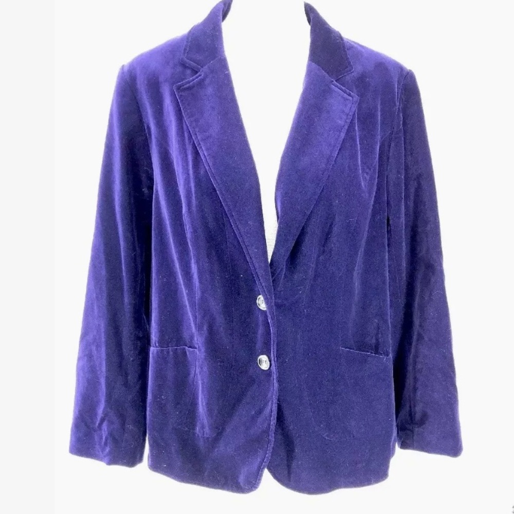 Lane Bryant Blazer Size 18 Purple Cotton Velvet